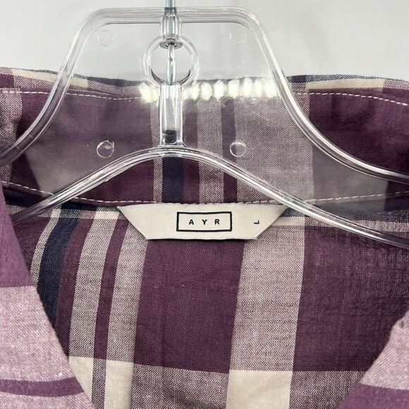 AYR Men's The Captain Shirt in Madras - Purple Rain - Large - NWT - Picture 3 of 7